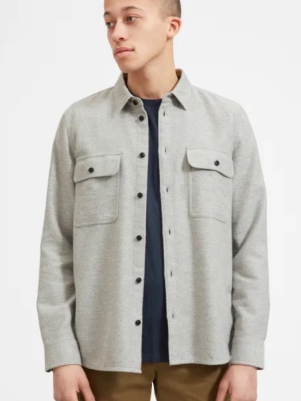 Everlane Men’s Heavyweight Overshirt in Heathered Gray Sz M